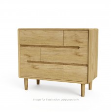 Scandic Oak 3 over 3 Chest of Drawers
